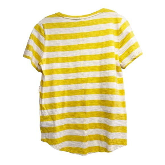 Gap Easy T Yellow White Stripe 100% Cotton Short Sleeve Tee Shirt Top MEDIUM NWT - Picture 3 of 13